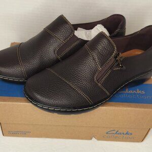 Clarks Cora Harbor Dark Brown Leather Size 7.5 NEW